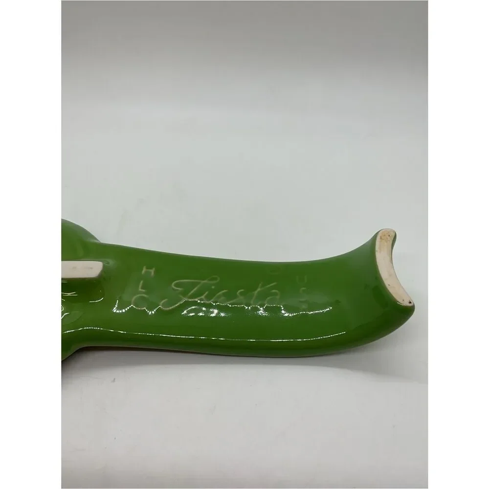 Fiesta Shamrock? Green Ceramic Spoon Rest - flaws